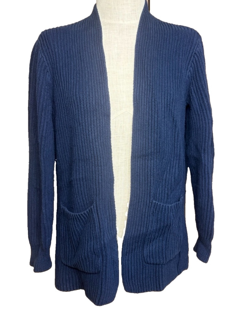 Madewell Blue Cotton Cardigan Sweater